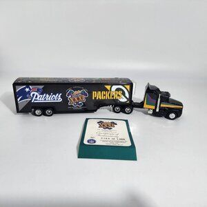 Super Bowl XXXI Patriots Packers Diecast Tractor Trailer Semi Transporter Limite